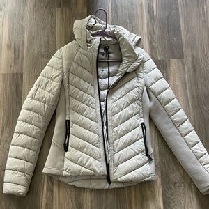 Gray Bernardo puffer jacket with bag
